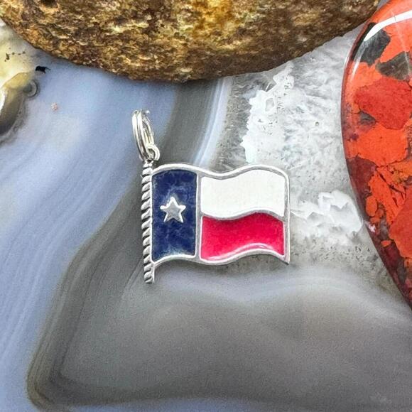 Jewelry - Carolyn Pollack Sterling Silver Lone Star Texas State Flag Unisex Charm Pendant